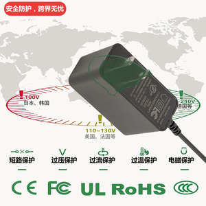 12V 1A <b>US</b> <b>Plug</b> Power <b>Adapter</b> 12W DC Output For Router Modem Light Strip UL Certified Black - Product Image 5