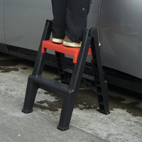 Haute qualité épaissi Portable extérieur lavage de voiture antidérapant 2 étapes tabouret pliant échelle chaise voiture détaillant outil
