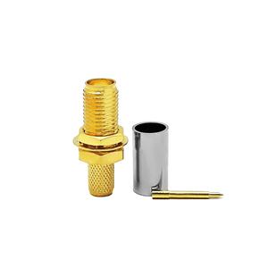 RP-SMAメスバルクヘッドRF同軸コネクタ（BJR200、BJR195、RG223、RG400、RG142、RG58、RG303ケーブル用）在庫あり - Product Image 1