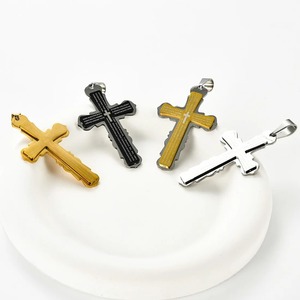 Pendentif Croix Grande Taille en Acier Inoxydable Vintage pour Femme et Homme, Chaîne Hip Hop, Bijou Amulette Gravé avec la Prière du Seigneur Catholique, Cadeau - Product Image 3