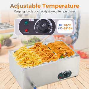 Bàn giữ nóng thức ăn thương mại mới, bàn hấp điện bằng thép không gỉ, bàn giữ nóng Bain Marie dùng cho tiệc, dịch vụ ăn uống, nhà hàng - Product Image 2
