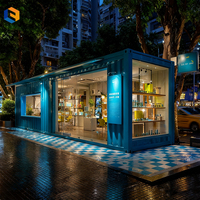 Café mobile préfabriqué au détail de rue 20 pieds conteneur préfabriqué personnalisé