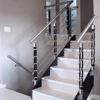 Support latéral en acier inoxydable 304 pour colonne tuyau carré garde-corps de balcon en verre support de verre design pour escalier intérieur extérieur