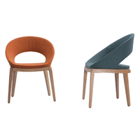 Meubles de Restaurant à dos rond, pied en bois, café, tapisserie, Dressing, chaise en velours, CH-04
