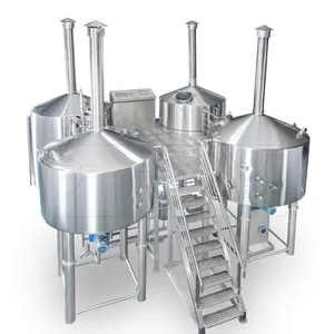 1000L 2000L 5000L 10000L 15000L 5 Kapal Sistem Pembuatan Bir Peralatan Pembuatan Bir Pendingin Fermenter CIP Botol Mengisi Turnkey