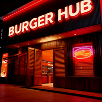 Letrero Comercial Exterior Personalizable, Iluminado, con Letras de Canal LED Frontales Blancas, Logotipo