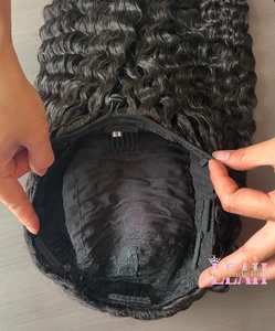 Peluca Media 3 en 1 Wear Go, 180% de Densidad, Rizada Afro Birmana, Sin Pegamento, Ajustable con Cordón, Pelucas Medias Rizadas Afro - Product Image 4