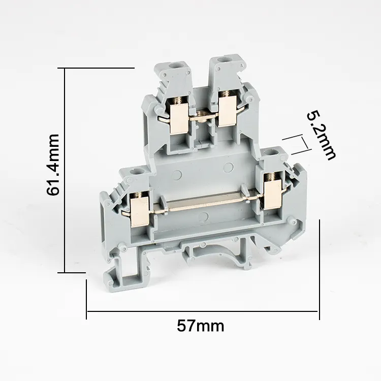 CHFRPU UKK3-Bloque de terminal de carril DIN de doble capa, Conector de cable de 3 niveles, terminal de dos capas