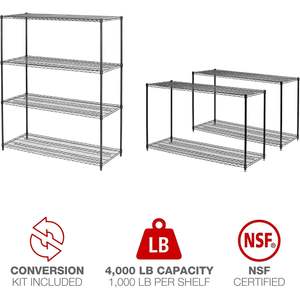 Kit de démarrage d'étagères métalliques polyvalentes Alera à 4 niveaux, 60 x 24 x 72, noir anthracite, pour le rangement - Product Image 4