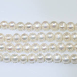 Dây chuỗi hạt ngọc trai nước ngọt tự nhiên nuôi cấy trắng 4-8mm, bán buôn, hạt tròn, lỗ lớn - Product Image 6