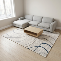 Moderner gestreifter Teppich aus 100 % neuseeländischer Wolle, handgetuftet, verdickt, mit Schnitt- und Schlingenflor, haustierfreundlich, rutschfest, für Wohnzimmer und Schlafzimmer