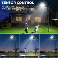 Lampadaires solaires LED intégrés tout-en-un étanches IP65 100w 200w 300w 400w 500w en ABS pour les parkings, les routes rurales