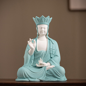 Terra tibetana re Bodhisattva casa statue di Buddha ornamenti nuovo stile cinese soggiorno ecologico artigianato in ceramica - Product Image 2