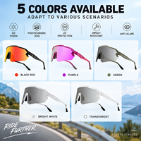 Lunettes de sport photochromiques à large champ de vision, protection UV400, avec verres en polycarbonate pour le cyclisme, la course à pied et les activités de plein air