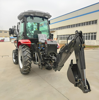 Tracteur multifonction de haute qualité à moteur diesel 4x1 avec pelle rétrocaveuse, chargeur frontal, pompe hydraulique KYB haute performance et boîte de vitesses à roulements