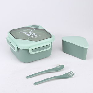 Chất lượng cao 1000ml + 500ml đơn giản nhựa vuông Hộp Ăn Trưa với uống cup Set - Product Image 5