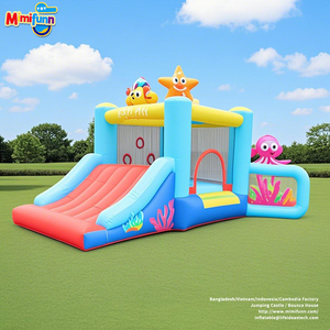 Nuevo modelo de casa inflable de rebote con tobogán combinado con red de seguridad equipo de juego al aire libre de grado comercial - Product Image 4