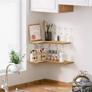 ชั้นวางของติดผนังไม้, ชั้นวางมุม, ชั้นวางมุมครัว, ชั้นวางเครื่องเทศ - Product Image 4