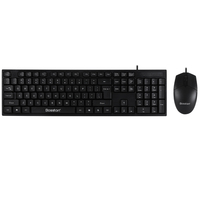 Clavier antimicrobien noir à micro interrupteur haute résistance et ensemble de souris sanitaire pour votre espace de travail Design ergonomique Forme élégante