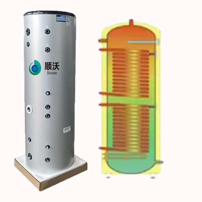 100L ~ buffer tampon tankı sıcak DHW tankı ısı depolama ısı pompası yerli sıcak su tankı ile bobin