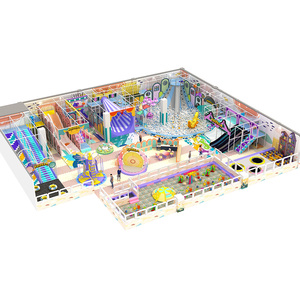 Équipement de terrain de jeux intérieur pour enfants, toboggan double en plastique, château gonflable coloré, centre de divertissement commercial - Product Image 2