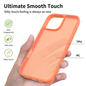 Coques de téléphone portable pour 15 Pro Max, luxe, mat, givré, effet peau de bébé, dos en PC, cadre en TPU, antichoc, anti-traces de doigts - Product Image 6
