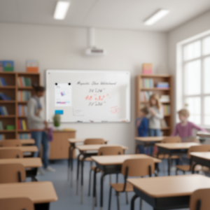 Tableau blanc magnétique effaçable à sec 48 x 32 sans cadre avec plateau pour marqueurs pour salle de classe et bureau - Product Image 2