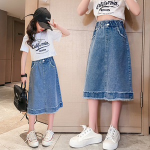 <span class=keywords><strong>Gonna</strong></span> midi in denim sfrangiato per ragazze, collezione Estate 2026, per bambine più grandi, <span class=keywords><strong>gonna</strong></span> <span class=keywords><strong>lunga</strong></span> da ragazza stile principessa estivo - Product Image 3
