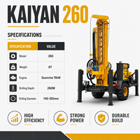 Foreuse de puits d'eau sur chenilles Kaiyan à moteur diesel QUANCHAI avec pompe de boîte de vitesses et équipement de forage rotatif, profondeur maximale 200-500M