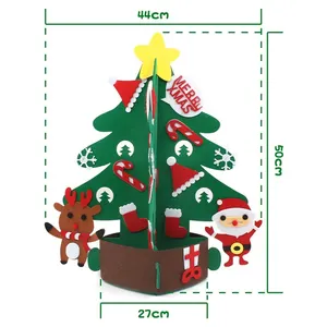 手工供应商3D DIY圣诞树，带悬挂装饰迷你圣诞树圣诞派对套件