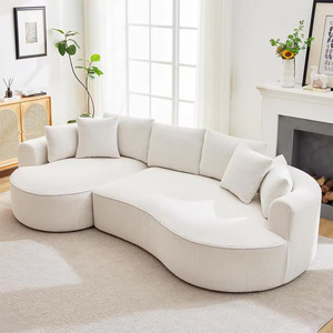 Divano Angolare Moderno di Lusso in Velluto per <span class=keywords><strong>Soggiorno</strong></span>, Reclinabile, Imballato Sottovuoto, con Schiuma Senza Ossa - <span class=keywords><strong>Design</strong></span> di Arredamento - Product Image 3