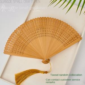 พัดลมมือถือพับได้ทำจากไม้ไผ่เป็นมิตรกับสิ่งแวด<span class=keywords><strong>ล</strong></span>้อมพร้อมทาสีดีไซน์สำหรับการตกแต่งบ้านในปีใหม่จีน - Product Image 4