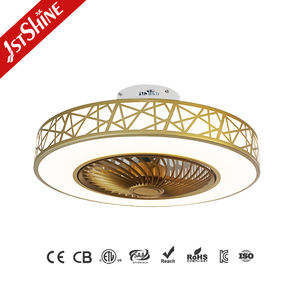 Ventilador de techo led de 3 bandas, ventilación con acabado dorado, 1 unidad - Product Image 2