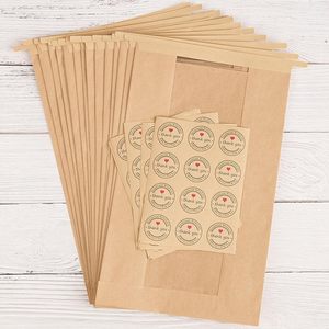 Bolsas de Papel Kraft Resellables de Alta Calidad para Envasado de Alimentos, con Ventana Transparente, Venta al Por Mayor - Product Image 4