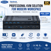 Hardrock Advanced Dual Monitor KVM Switch untuk HDMI 2.1 DP USB 3.0 Hub dengan HDCP 2.3 untuk Gaming & Creator Studio