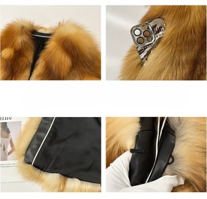 <span class=keywords><strong>Manteau</strong></span> en fourrure de renard <span class=keywords><strong>rouge</strong></span> Saga pour <span class=keywords><strong>femme</strong></span>, <span class=keywords><strong>mi</strong></span>-<span class=keywords><strong>long</strong></span>, fourrure entière, vêtements de luxe de créateur, <span class=keywords><strong>manteau</strong></span> en fourrure de renard - Product Image 3
