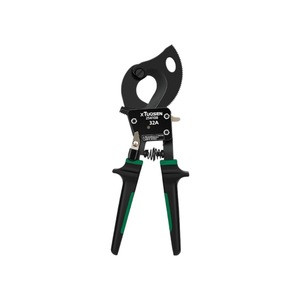 Tuosen Cable <b>Cutter</b> 254100 High Frequency Hardened Industrial Grade Black Curved Mouth Manual Gear Scissors - Product Image 3