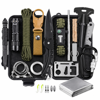 Kit de survie en plein air : boîte à outils, trousse de premiers secours, couverture d'urgence, boussole pour l'aventure, les voyages, la voiture et l'autonomie