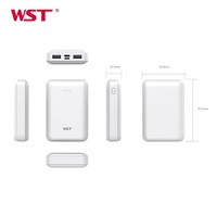 WST nouveauté en stock vente en gros Mini banque d'alimentation portable Android 10000mAh Lithium Ion Mini banque d'alimentation pour coussin chauffant électrique