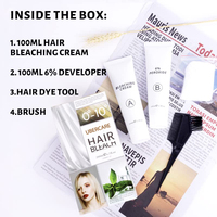 Crème décolorante pour cheveux éclaircissante jusqu'à 9 tons, décolorant pour cheveux sans dommage, crème décolorante pour cheveux pour usage en salon