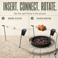 HDS03 Vente en gros de rôtissoires personnalisées en acier inoxydable pour porc, poulet, barbecue, électrique, camping, pique-nique