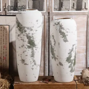Retro moderne rustikale Bauernhaus Vintage Design Terrakotta hoch hoch große große weiße Keramik Boden vase für Wohnkultur