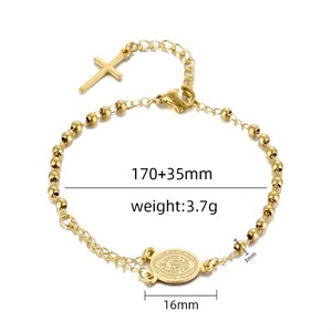 Bracelet rétro et minimaliste en acier inoxydable plaqué or 18 carats pour homme et femme, bijoux de style exorciste - Product Image 6
