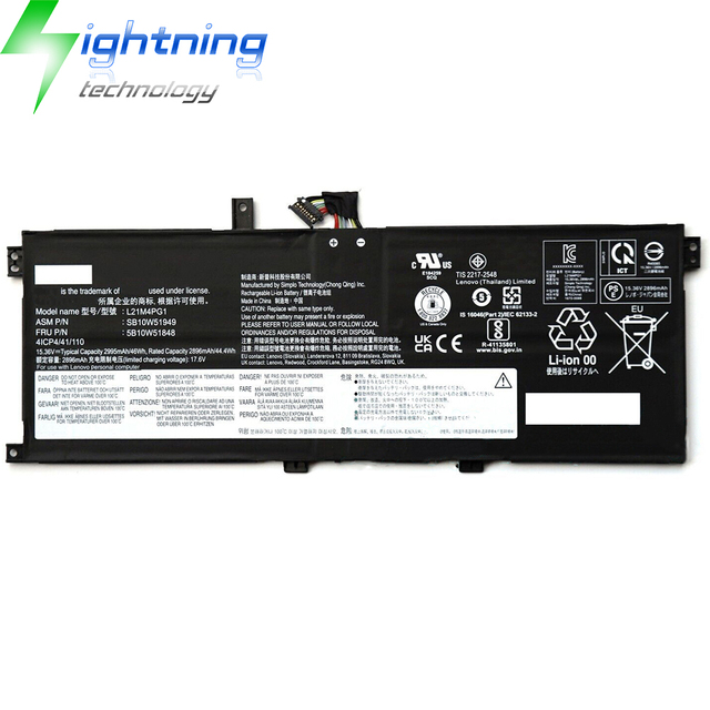 New Genuine Original L21L4PG1 15.36V 46Wh Laptop Battery for Lenovo ThinkPad L13 Yoga Gen 3(AMD)21BB002MMX L21C4PG1 L21D4PG1