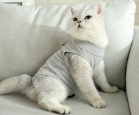 Combinaison de récupération ajustable en coton uni pour animaux de compagnie, respirante, anti-perte de poils, pour la convalescence post-chirurgicale, à porter à la maison pour chiens et chats, toutes saisons