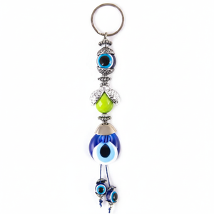 De plástico de colores Mariquita en forma y hecho a mano de vidrio mal de ojo de cuentas clave cadena Hecho en Turquía - Product Image 2