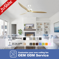 1stshine ventilateur de plafond led 230v 64 pouces moteur cc simple bois massif 3 pales ventilateur de plafond décoratif avec lumière