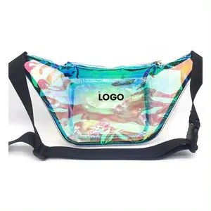 2024 baru kualitas tinggi kustom Logo jelas mempesona Laser kantong tas pinggang reflektif PVC Wanita Mode desain Fanny Pack tas