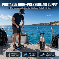 Pompe à main haute pression PCP pour bouteille d'oxygène, gonfleur d'air portable avec manomètre et filtre anti-humidité, déconnexion rapide, directement de l'usine