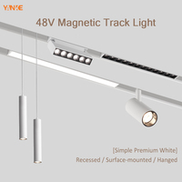 Système d'éclairage de plafond à rail magnétique blanc, éclairage LED moderne, projecteur sur rail, DC48V, encastré, salon, maison, 3 ans de garantie